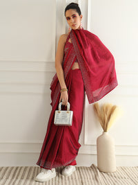 Chhabra 555 Georgette Cocktail Party Wear Saree with Intricate Crystal Embellishments