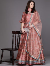 Anarkali Cocktail Gown with Bohemian Print in summer floral pattern