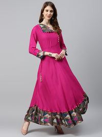 Made to Measure Asymmetrical Flared Dress with Cowl style neck and Ikat inspired print