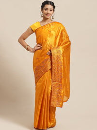 Tussar Banarasi Saree with Resham Floral Embroidery