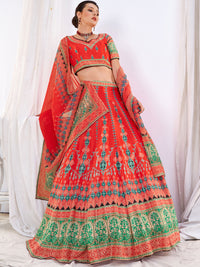 Embellished Kalidar Lehenga Choli with Floral Digital Print  Dupatta