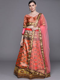 Semi-stitched Digital Print Lehenga Set