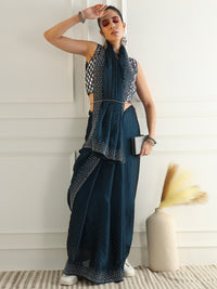 Chhabra 555 Georgette Cocktail Party Wear Saree with Intricate Crystal Embellishments