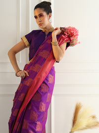 Chhabra 555 Traditional South Silk Saree with Mughal inspired Zari Woven Motifs