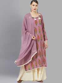 Chhabra 555 Embellished Semi-stitched Suit with Gota Patti Embroidered Sharara and Bandhej Dupatta