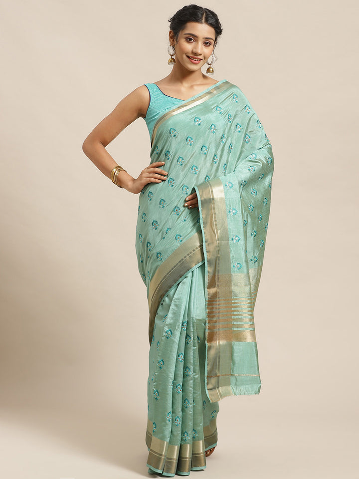 Tussar Banarasi Saree with Resham Paisley ,Floral Embroidery