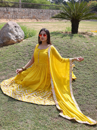 Chhabra 555 Flared Bright Georgette Kurta Palazzo Set with Sequin Embellished Chevron pattern