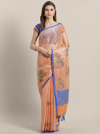 Chhabra 555 Banarasi organza Tissue Silk saree with Metallic Zari  in a cross stich floral pattern 