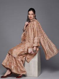 Chhabra 555 Made to Measure Pastel Indie Print Kurta Set with Tiered Sharara and Gota Embellishments