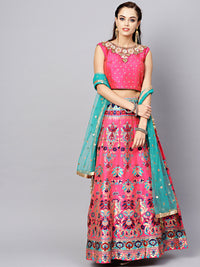 Chhabra 555 Made-to-Measure Embellished Silk Croptop With Woven Banarasi Lehenga
