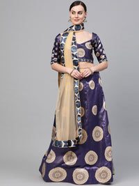 Chhabra 555 Satin Silk Semi-stitched Digital Print Lehenga Set with goemetrical Pattern