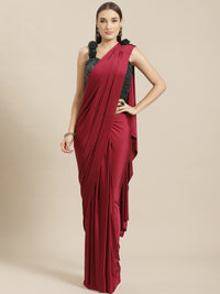 Ruffled Pre-Stitched Saree Gown with Festive Layering & Bling Sequence Embroidery Blouse