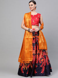 Chhabra 555 Made-to-Measure 3D Digital Print Lehenga with Banarasi Dupatta and Embroidered blouse 