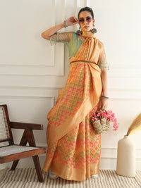Chhabra 555 Banarasi Chanderi Saree with Multi Color Ombre style Resham Motifs