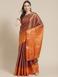 Chhabra 555 Burgundy Brocade Banarasi Golden Weaving Embellished TraditionalSaree

Color: Burgundy

Type: Banarasi Sarees

Pattern: Woven Design

Pattern Type: Woven Design

Ornamentation: Zari

Border: Woven Design

Fabric: Art Silk

Saree length: 5.40 mtr., Width: 1.10 mtr, Blouse length: 0.85 mtr
Dry Clean only

The CAD image gives a detailed look of the actual blouse piece that comes with this saree. The blouse used by the model in the pictures is only for styling purpose.
