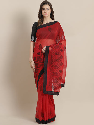 Chhabra 555 Chanderi Kota saree with intricate Resham Embroidery in a goemetrical  pattern