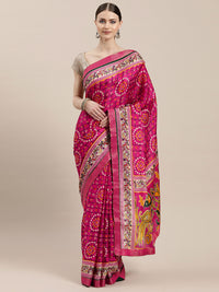 Bandhani Satin Crepe Saree