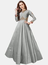 Embellished Gown with Zari and Resham Jeweled Pattern Neckline