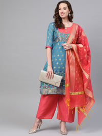 Chhabra 555 Made-to-Measure Mughal Style Kurta Set with Resham Zari Weaving and Banarasi Handloom dupatta