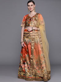 Semi-stitched Digital Print Lehenga Set