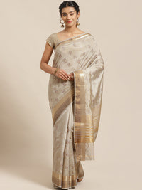 Handloom Chanderi Saree with Resham Embroidery intricate Floral Butas & Zari Ethnic Border