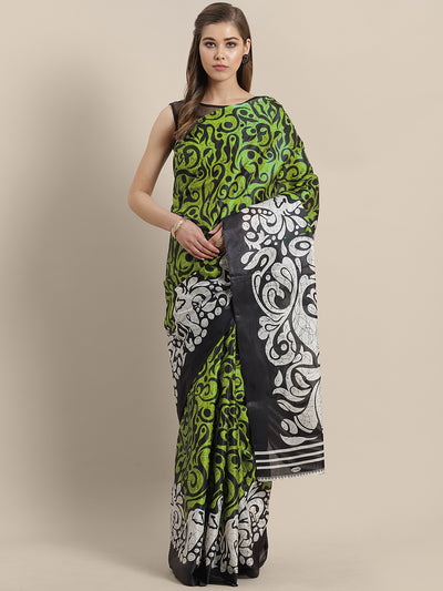 Chhabra 555 Green French Tussar Silk printed Saree with Goemetrical Colorblocking Digital design

Color: Green

Type: Tussar Sarees

Pattern: Printed

Pattern Type: Abstract

Ornamentation: NA

Border: Printed

Fabric: Silk Blend

Saree: 5.4 mtr., Width: 1.10 mtr, Blouse: 0.80 mtr
Dryclean Only

The CAD image gives a detailed look of the actual blouse piece that comes with this saree. The blouse used by the model in the pictures is only for styling purpose.