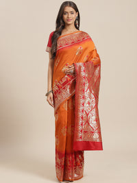 Chhabra 555 Ombre Resham & Zari weaving Silk Saree with Peacock & Wedding Procession Doli Motifs