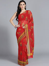 Summer Chiffon Leheriya Saree with Beautiful Floral Pattern