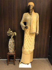 Crepe Silk Embroidery Dress Material with sequence Work and chiffon dupatta