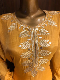 Satin Silk Dress Material with Gota-patti work