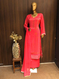 Crape Dress Material with sequence Work and nazneen Dupatta