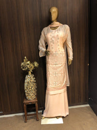 Crape Dress Material with sequence Work and Pure Chiffon Dupatta