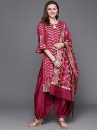 Chhabra 555 Made to Measure Banarasi Handloom Zari & Resham Woven Suit Set with Jhalar Dupatta