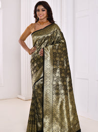 Black & Golden Woven Design Kanjeevaram Saree