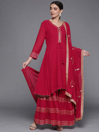 Chhabra 555 Made to Measure Peplum Kurta Sharara Set With Heavy Cut-dana Embellished Dupatta