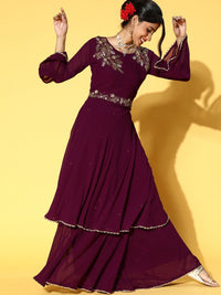 Chhabra 555 Made to Measure Embellished Flared Asymmetrical Flared Kurta with Skirt & Dupatta