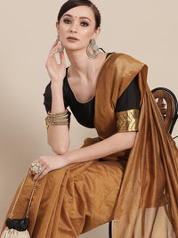 Chhabra 555 Mustard Chanderi Silk Banarasi Saree With Unstitch Contrast Jacket