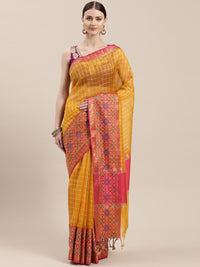 Chanderi Checkered Woven Saree