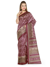 Purple Wine Art Silk Floral Printed Saree
