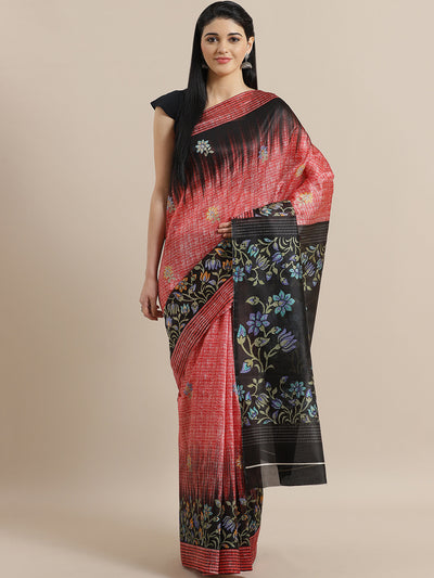 Chhabra 555 French Silk printed Saree with Lotus Floral Two Toned Digital Design