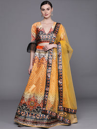 Semi-stitched Digital Print Lehenga Set