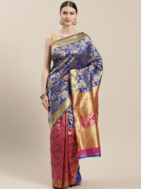 Kanjiwaram inspired Half-and-Half Silk Saree