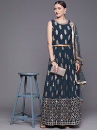 Made to Measure Gotta Patti & Mirror Crystal Embroidered Georgette Lehanga Choli Set