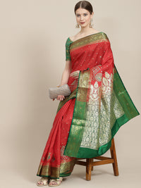 Chhabra 555 Kanjeevaram Gold Zari & Peacock Motifs Embroidery Saree With Intricate Paisley Weaving  