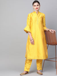 Chhabra 555 Made to Measure Kurta Pants Set With Zari Weaving and Gota Embellishments