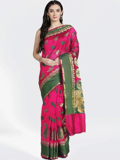 Chhabra 555 Silk Pink with Zari embroidery and Beautiful Paisley Pattern Design Saree