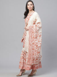 Pure Cotton Cambric Block Printing Stitched Suit with Gotta-Patti Embroidery & Sharara