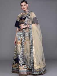 Semi-stitched Digital Print Lehenga Set