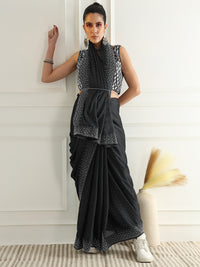 Chhabra 555 Georgette Cocktail Party Wear Saree with Intricate Crystal Embellishments