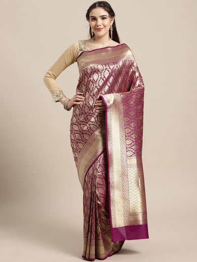 Chhabra 555 Kanjiwaram inspired silk saree with intricate zari weaving in a contemporary ethnic pattern
